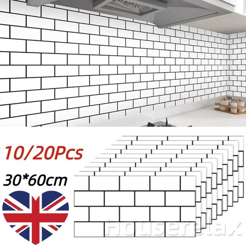10x white brick wall tiles - white,