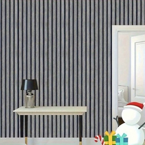 10m grey wood slat wall - grey,